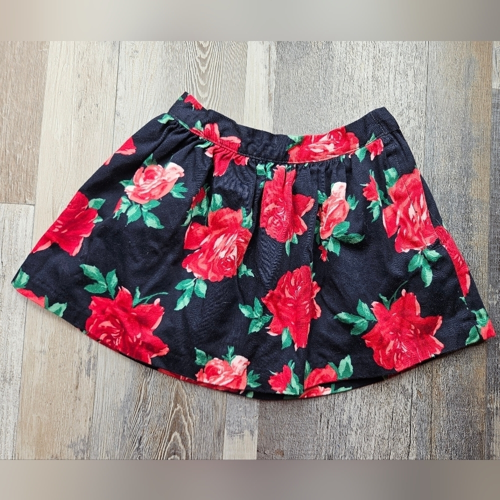 Janie and Jack Girl's 18-24 months Navy Blue Rose Skirt